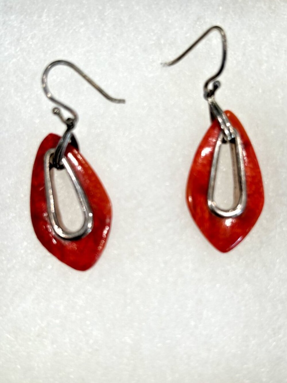 New SILPADA 925 Sterling Silver Red Coral Earrings W1982
